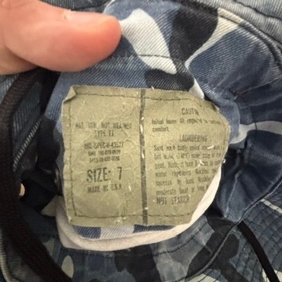 Military Boonie Hat Men Sz 7 Blue Camo Sun Bucket Tactical Fishing Hat - Picture 5 of 8